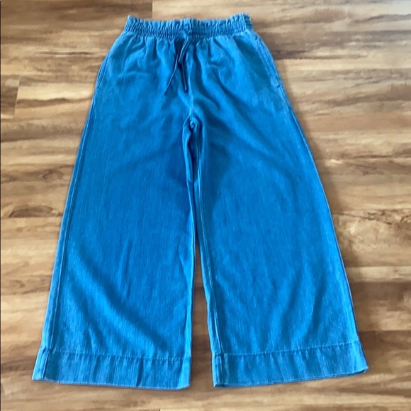 Madewell Indigo Smocked Huston Pull-On Crop Pants - Picture 3 of 16